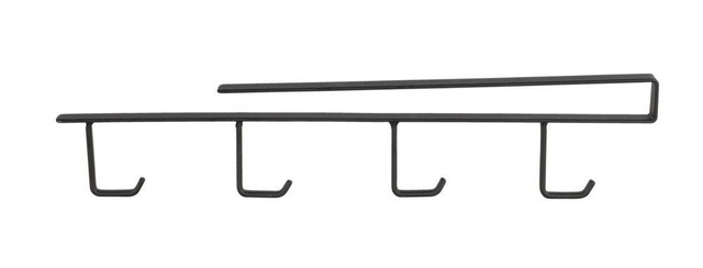 Suport cani pentru dulap, 4 cârlige, negru, WENKO