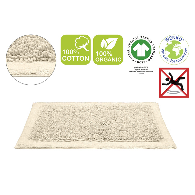Covoraș de baie din bumbac organic, 60 x 90 cm, WENKO