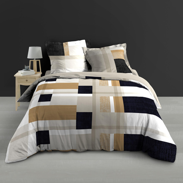 Set de lenjerie de pat din bumbac, ULYSSE, 240 x 220 cm