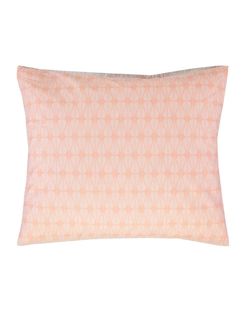 Set de lenjerie colorat din bumbac percal cu model, reversibil, 140 x 220 cm, Esprit