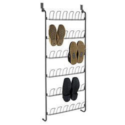 Organizer pentru pantofi pentru ușă din metal, 18 perechi, WENKO, negru