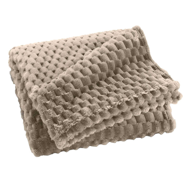 Pătură din flanel 125 x 150 cm FROSTY, taupe