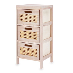 Comoda mini cu 3 sertare, impletitura vieneza, 25 x 27 x 58 cm