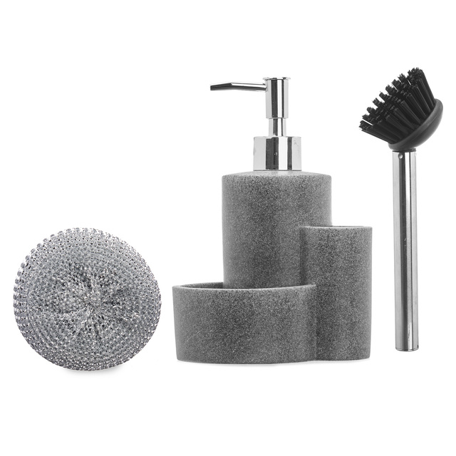 Distribuitor de lichid de spalat vase, model marmura, perie + sarma