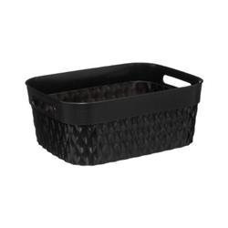 Recipient dreptunghiular RECTA, plastic, 5 l, negru, 28 x 22 x 11 cm