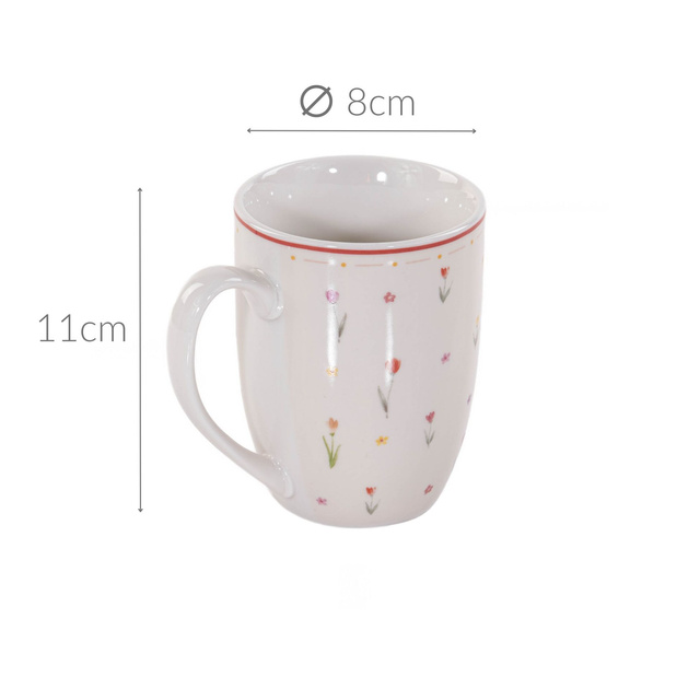 Cana de portelan model floral Blumi, 350 ml