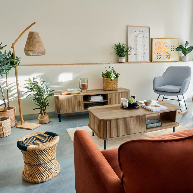 Balansoar PERA, gri, cu picioare din lemn