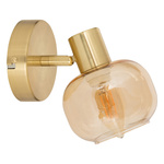 Aplica sferică PILLA, aurie și sticlă, Ø 10 cm