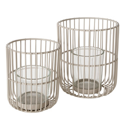 Set 2 felinare metalice Cindy, bej