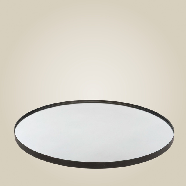 Oglindă rotundă NOOR, ramă metalică, culoare neagră, Ø 80 cm