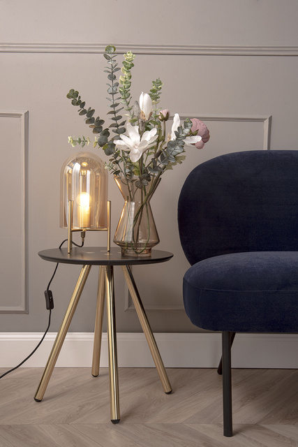 Lampă de birou cu abajur din sticlă BELL, Ø 16 cm