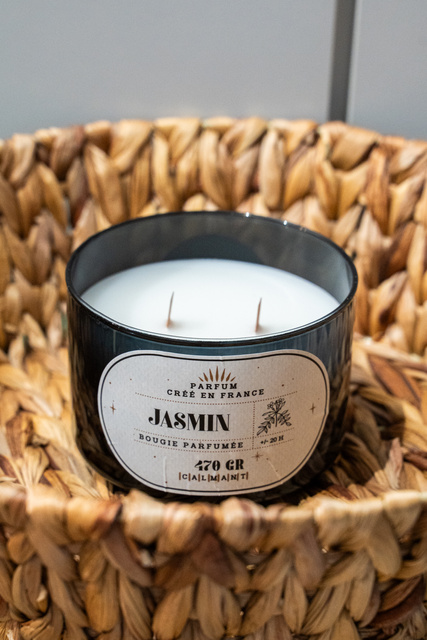 Lumanare parfumata cu suport din sticla, 2 fitile, 470 g