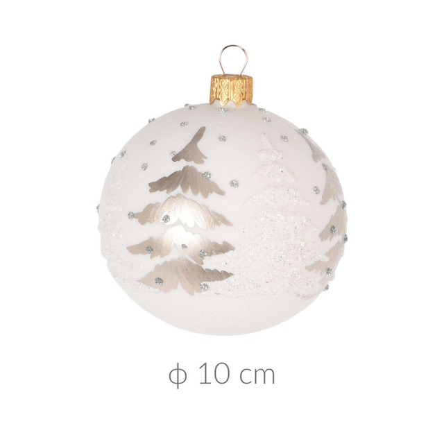 Globulet de sticlă, decor cu sclipici, Ø 10 cm