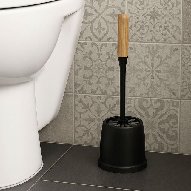 Perie de toaleta cu maner din bambus, Ø 12 cm