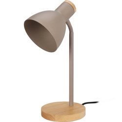 Lampa de birou in stil scandinav, baza din lemn, 14 x 36 cm