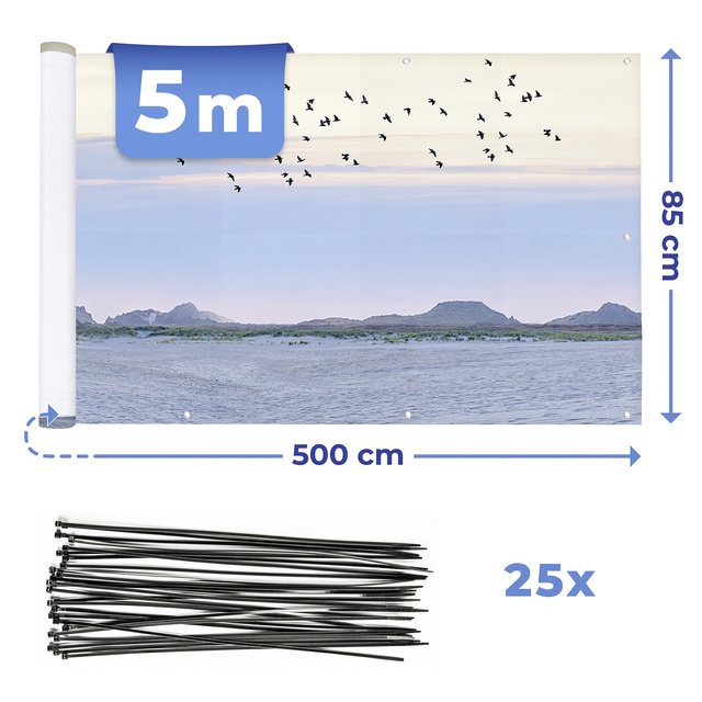 Husa de balcon cu model de plaja, 5 m x 85 cm