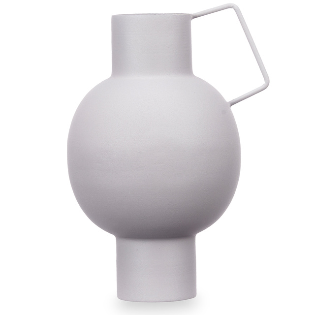 Vaza metalica, culoare pastel, inaltime 23 cm