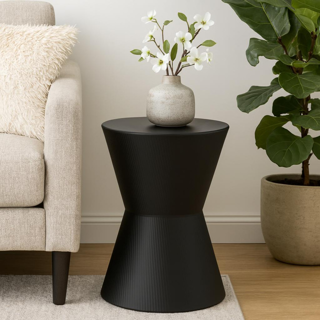 Meseu lateral pentru canapea tip totem TOME, Ø 29 x 45 cm, negru