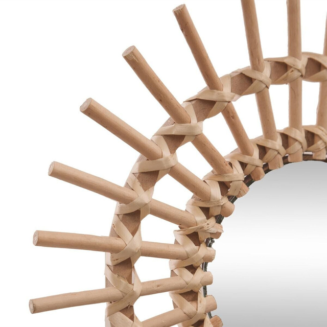 Oglindă în cadru de răchită, în formă de soare, Ø 30 cm