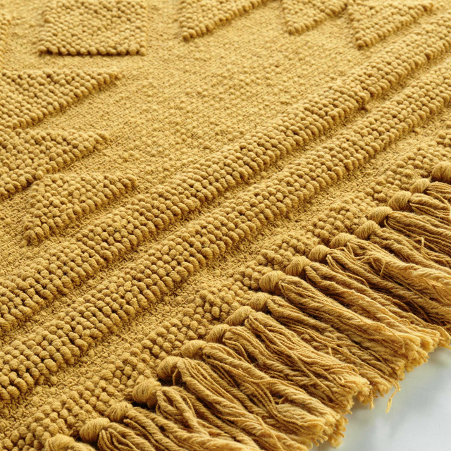 Covor CILAOS cu franjuri din bumbac