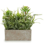 Flori artificiale in ghiveci de beton pentru balcon, 7 x 17 x 23 cm