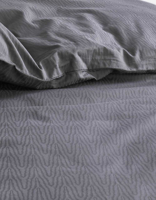 Lenjerie din satin de bumbac în nuanță gri, lenjerie olandeză, Essenza, 200 x 220 cm