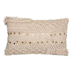 Pernă boho cu țesătură groasă, 30 x 50 cm