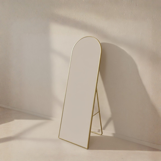 Oglindă mare de podea FRAM, 150 x 50 cm, aurie