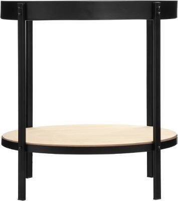 Masuta de cafea cu ceas si raft MECA, Ø 49 cm, metal