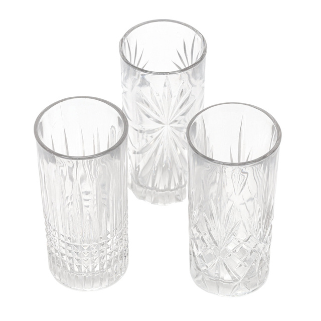 Set 3 pahare cu model, 380 ml