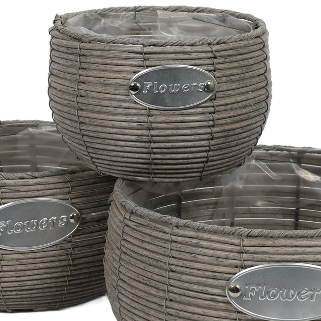 Set ghivece rotunde, 3 buc, diferite dimensiuni