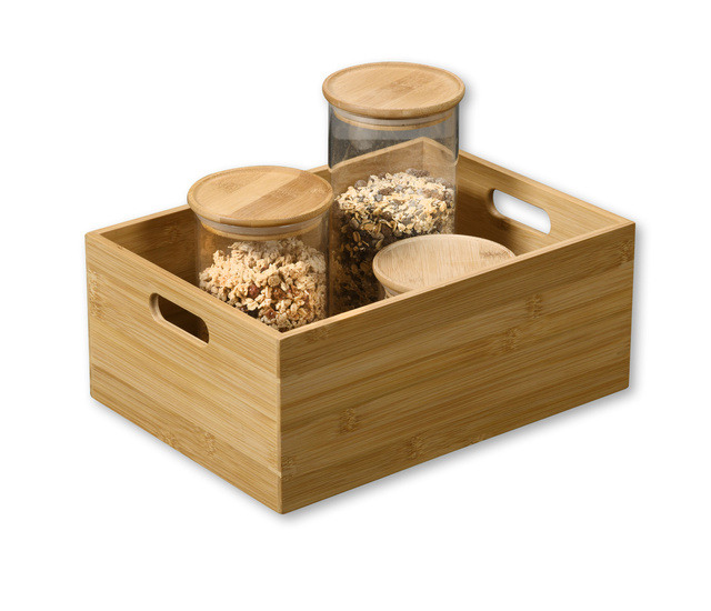 Recipient din bambus cu mânere, 33 x 24 cm, Kesper