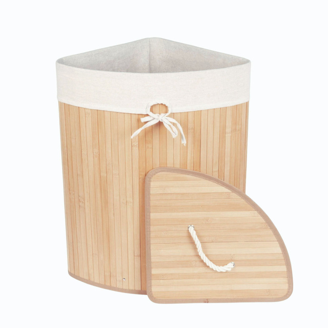 Coș de rufe colțar ARCO, bambus, 60 l, natural