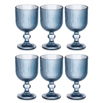 Set pahare pentru apa si vin LINES din sticla canelata, 6 bucati, 370 ml
