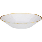 Farfurie adâncă din sticlă cu margine aurie DATURA, 20 cm