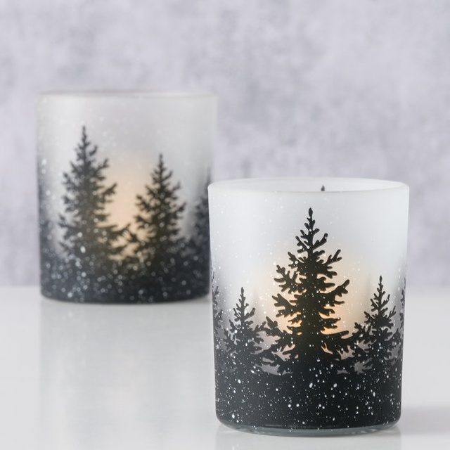 Candelabre din sticlă lacuită SHADOW, 2 buc.