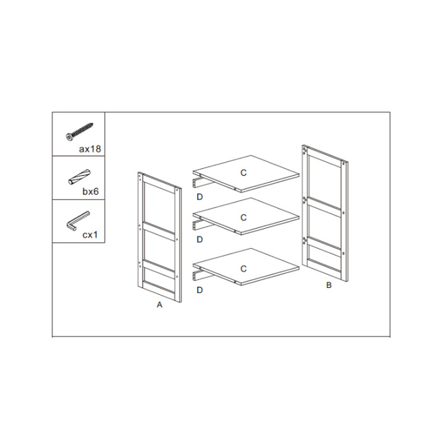 Raft baie Lab'n Modul, bambus, latime 33,5 cm