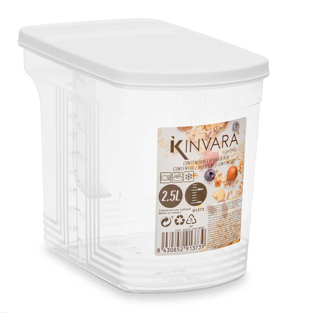 Recipient din plastic cu masura si maner, 2,5 l