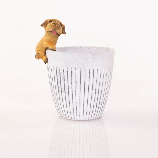 Decor pentru ghiveci, in forma de catel