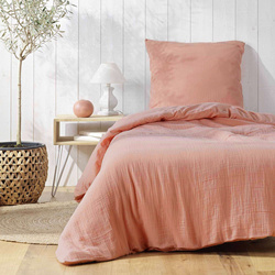 Set de lenjerie de pat din bumbac cu textură, ANGELIA, 140 x 200 cm