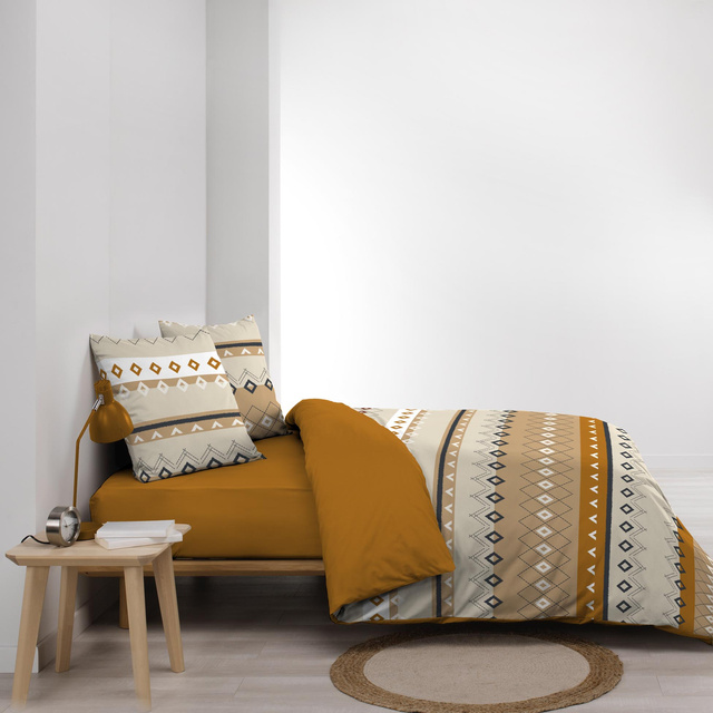 Lenjerie de pat din bumbac cu model etnic, XENA, 240 x 220 cm