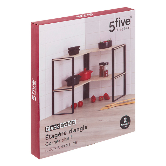 Raft bucatarie coltar, 2 nivele, 40 x 40 x 35 cm