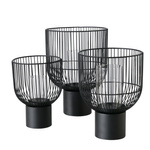 Set 3 sfeșnice metalice Candy, negru