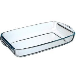 Vas din sticla termorezistenta, 34 x 19 cm, cu manere