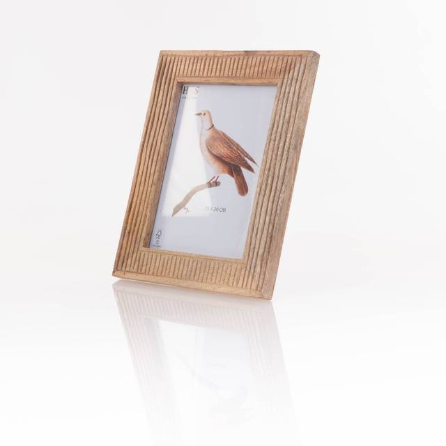 Rama de fotografii stând cu un cadru decorativ din lemn de mango, 21 x 26 x 2,5 cm