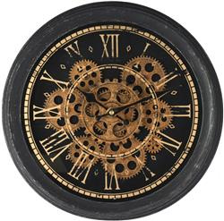 Ceas de perete, mansardă, cu mecanism vizibil