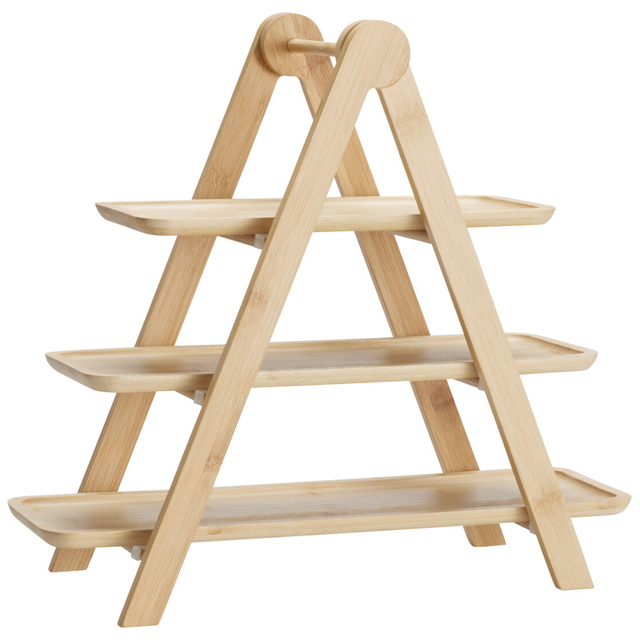 Tavă cu trei niveluri pentru gustări FLUX, bambus, 43 x 18 x 39 cm