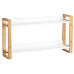 Raft de perete din bambus FINJA, pe două niveluri, alb, Wenko
