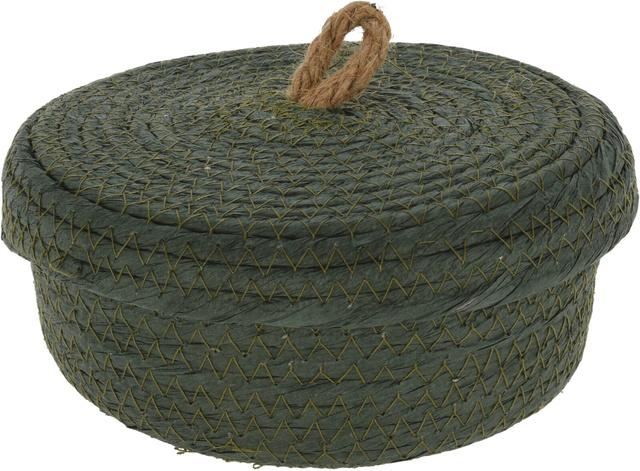 Coșuri de depozitare decorative, capac din iută, 3 buc