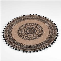 Servetel din iută RENATA, pompoane, Ø 38 cm